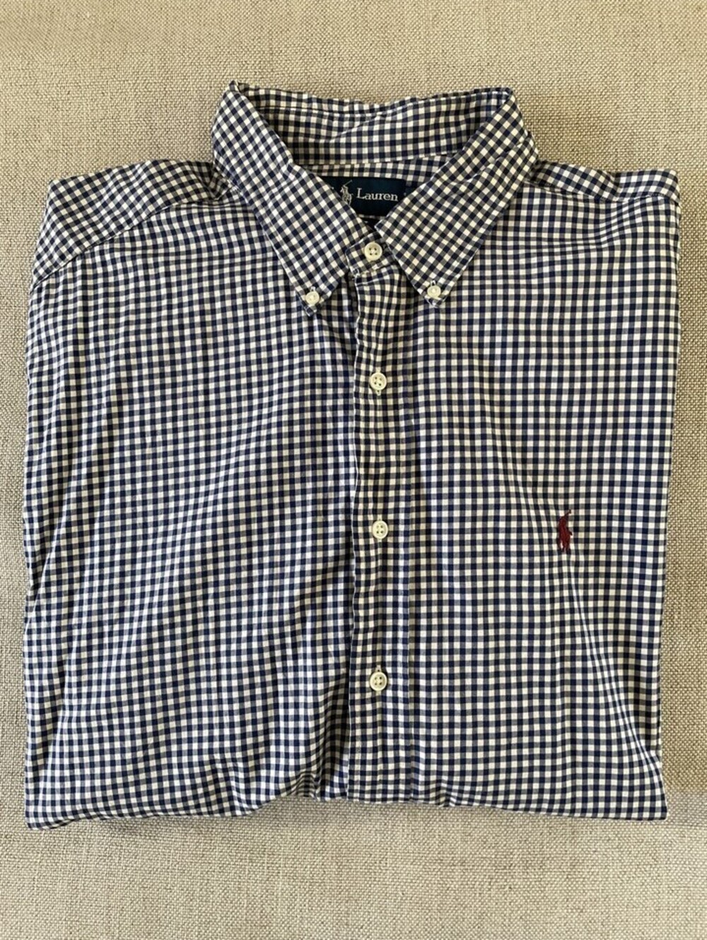 Polo Ralph Lauren Blue/White Check Button Down Shirt XXL